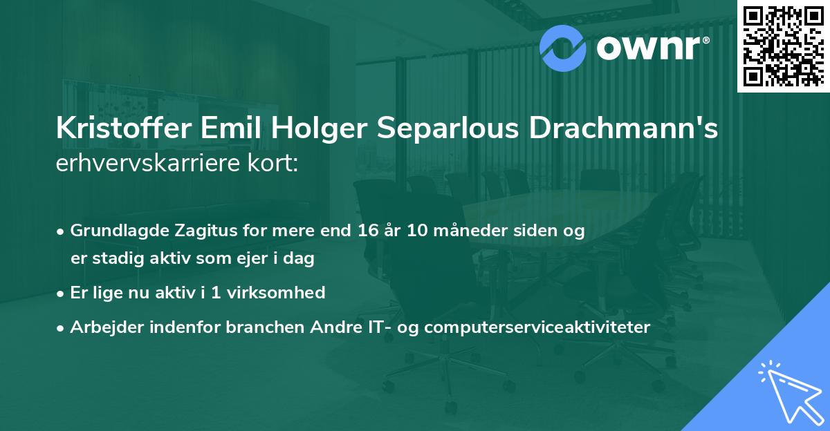 Kristoffer Emil Holger Separlous Drachmann's erhvervskarriere kort