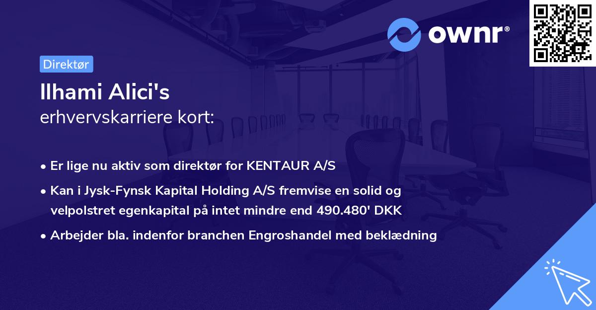 Ilhami Alici's erhvervskarriere kort