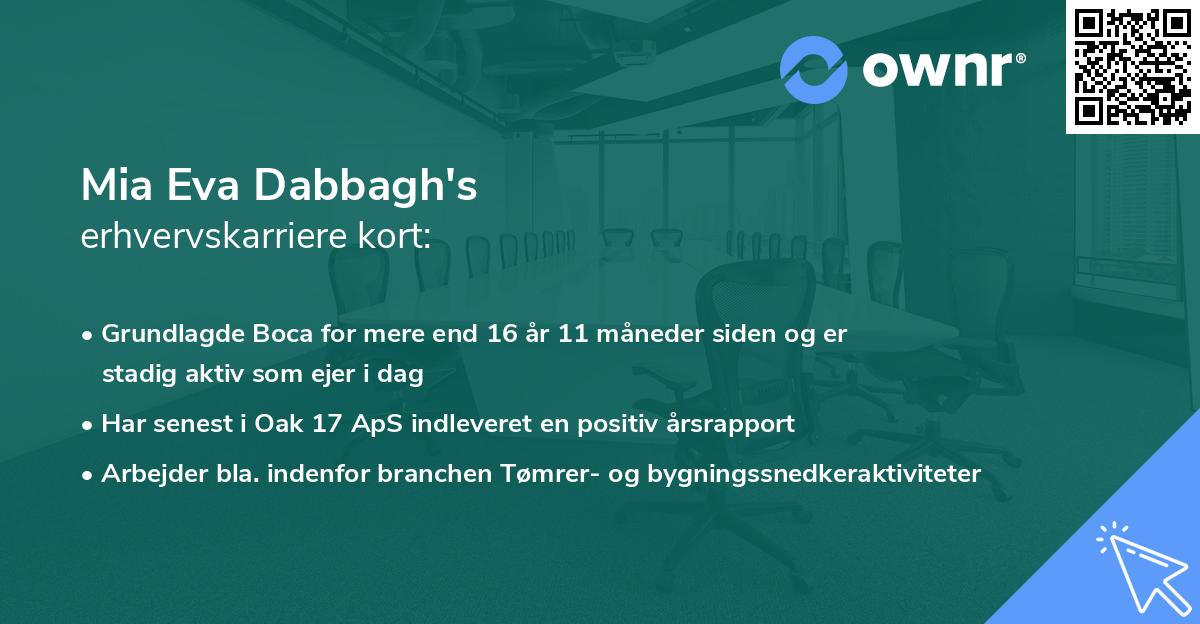 Mia Eva Dabbagh's erhvervskarriere kort