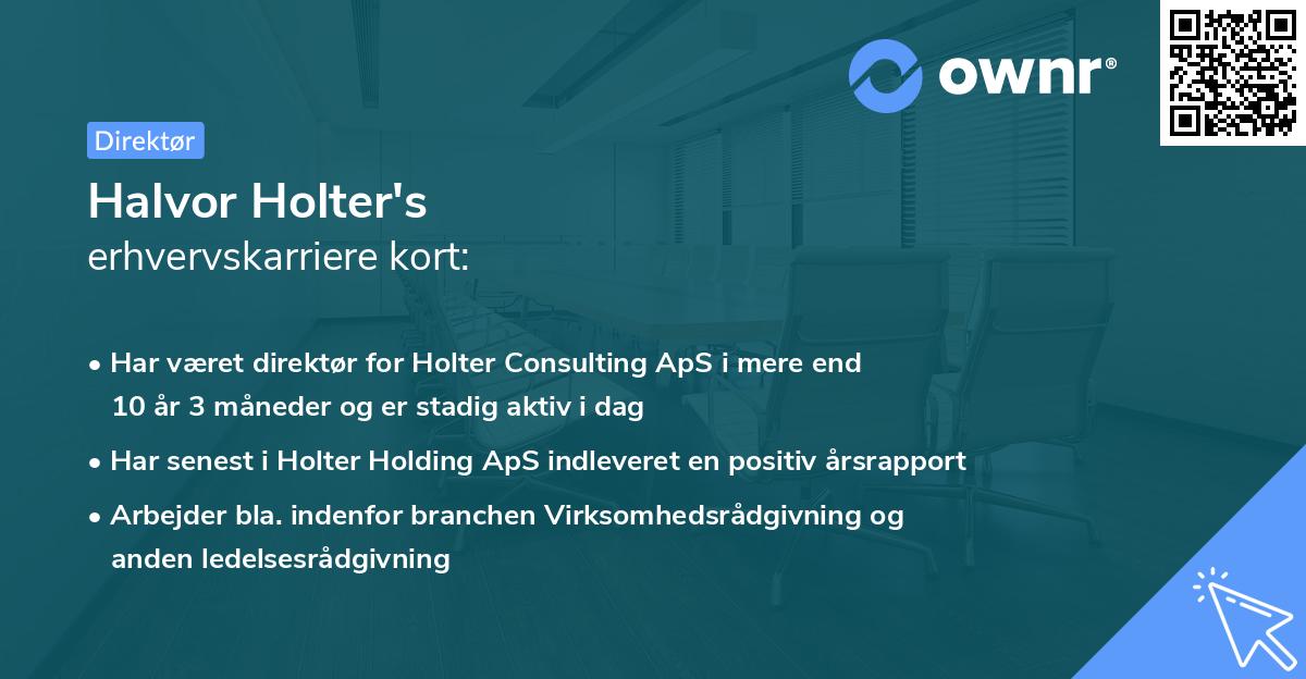 Halvor Holter's erhvervskarriere kort