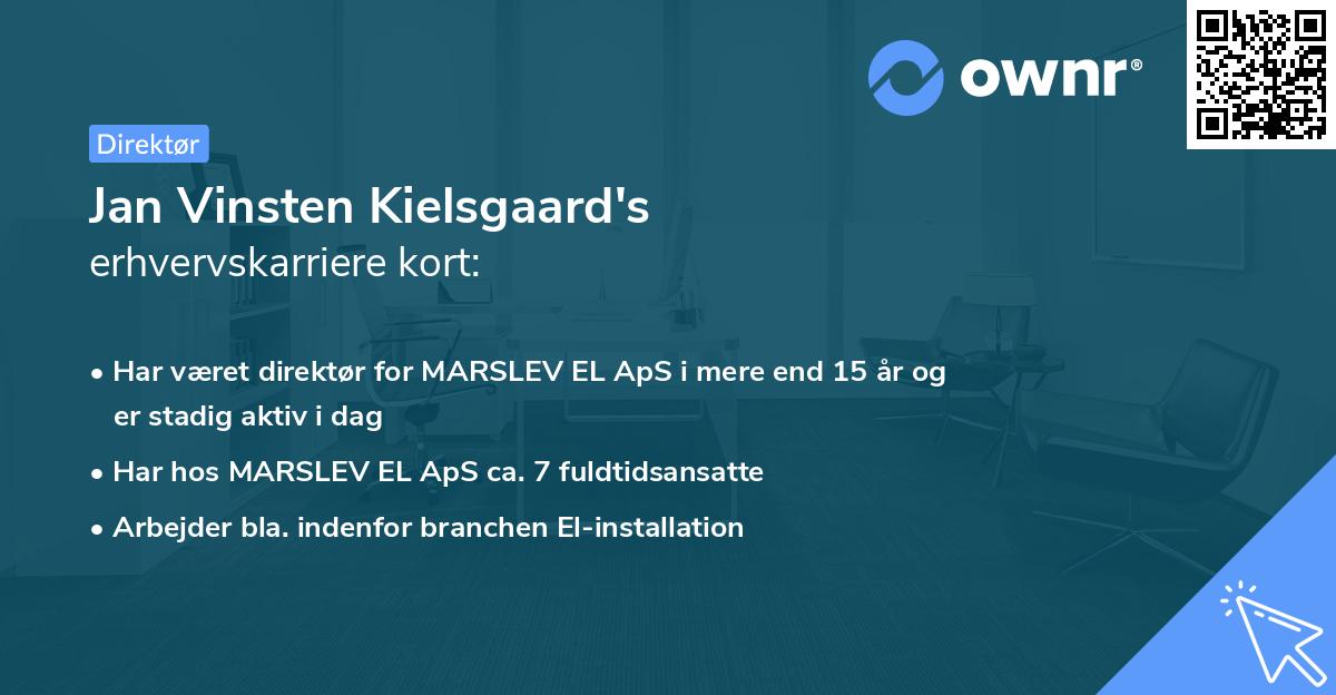 Jan Vinsten Kielsgaard's erhvervskarriere kort