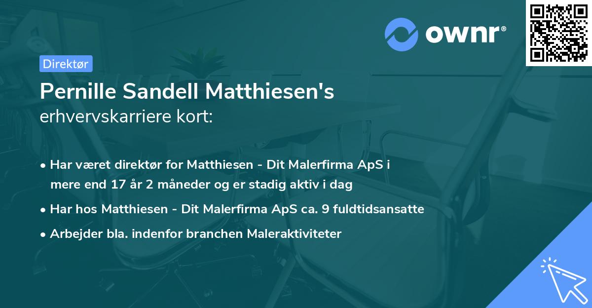 Pernille Sandell Matthiesen's erhvervskarriere kort