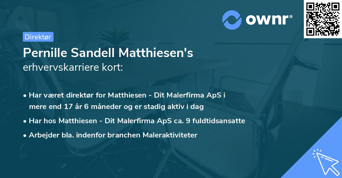 Pernille Sandell Matthiesen's erhvervskarriere kort