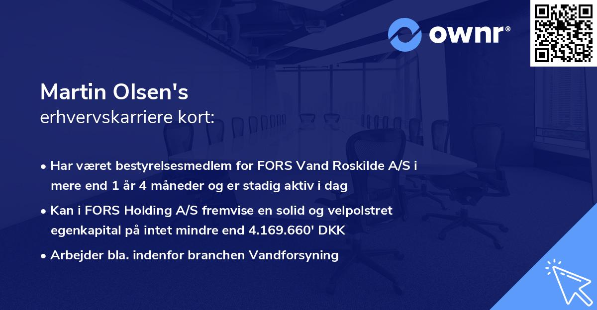 Martin Olsen's erhvervskarriere kort