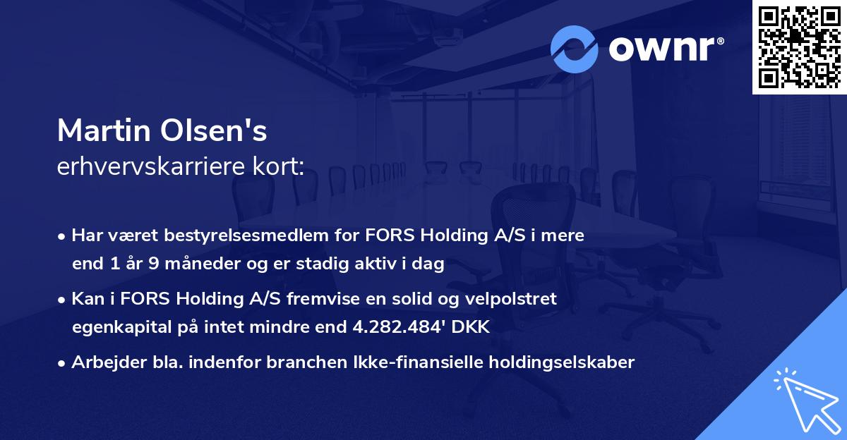 Martin Olsen's erhvervskarriere kort