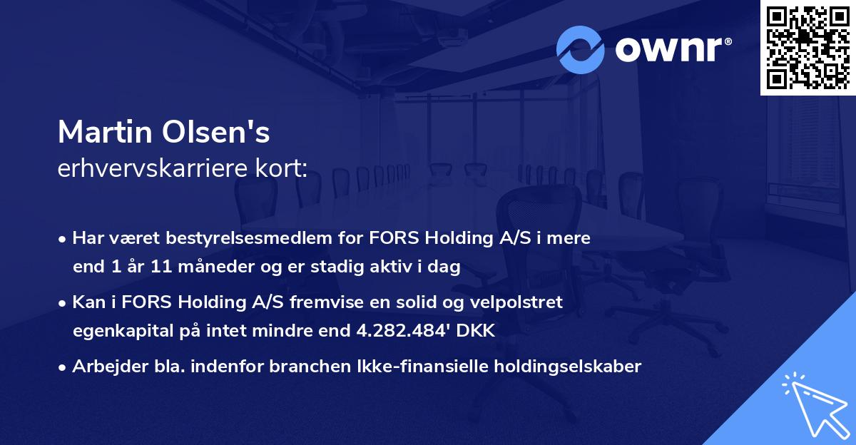 Martin Olsen's erhvervskarriere kort