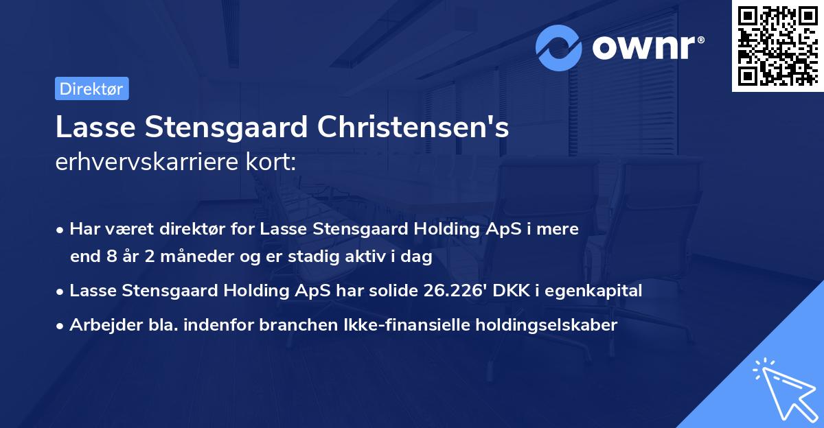 Lasse Stensgaard Christensen's erhvervskarriere kort