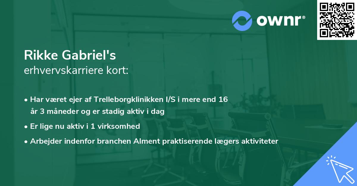 Rikke Gabriel's erhvervskarriere kort