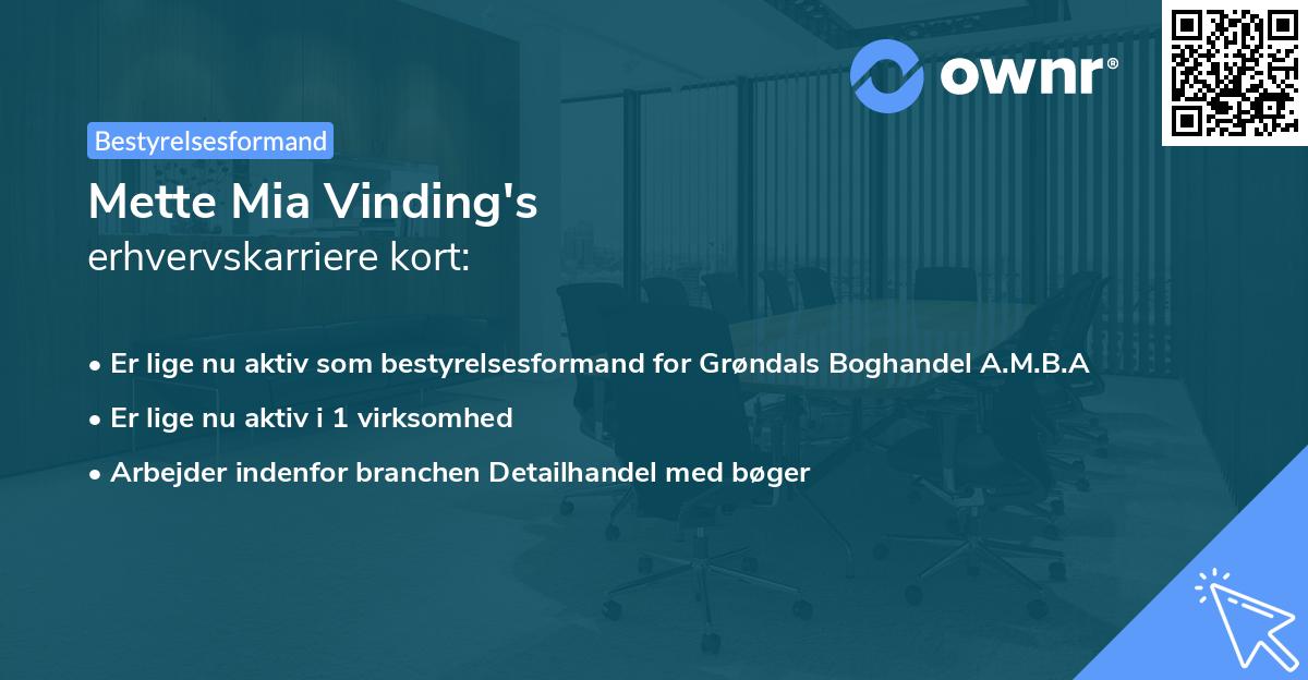 Mette Mia Vinding's erhvervskarriere kort