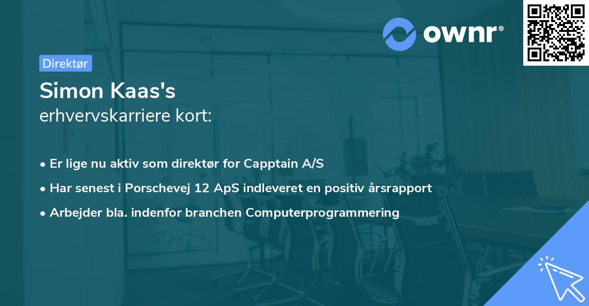 Simon Kaas's erhvervskarriere kort