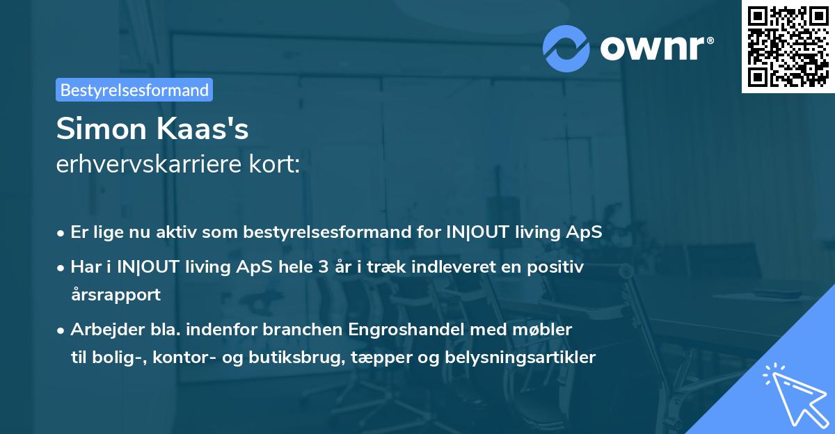 Simon Kaas's erhvervskarriere kort