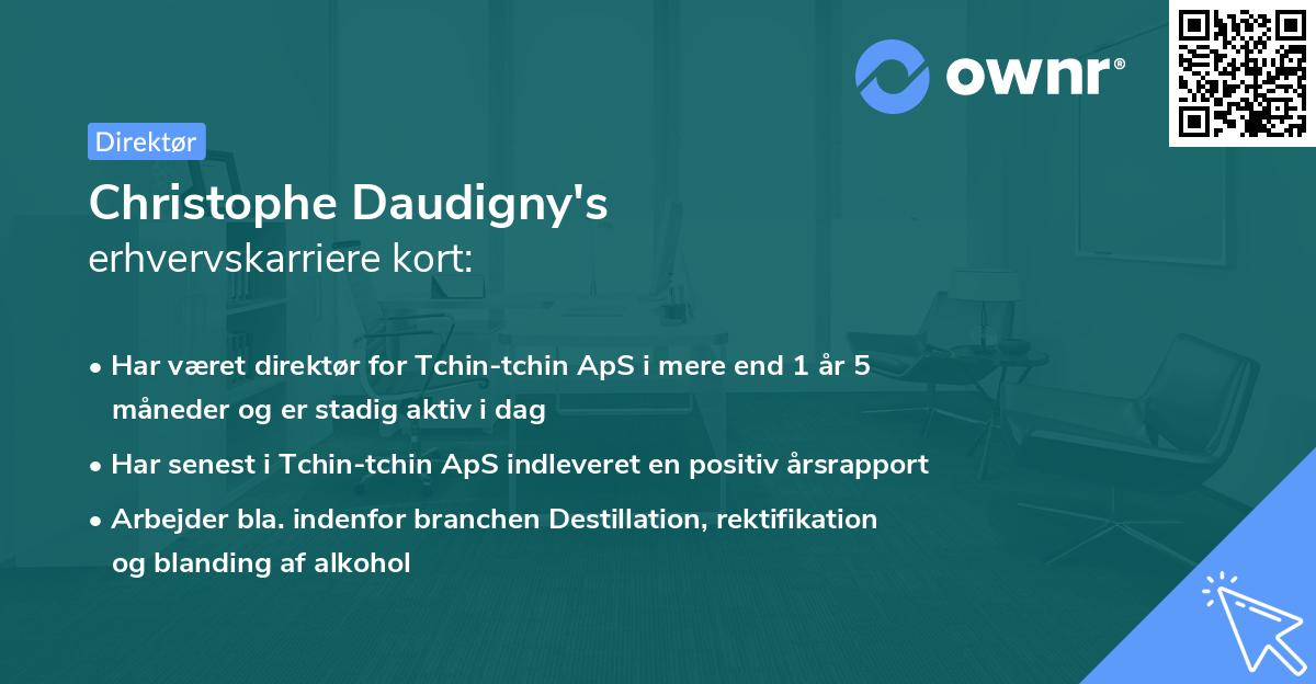 Christophe Daudigny's erhvervskarriere kort