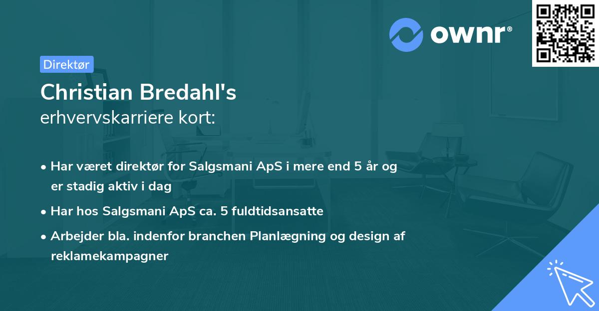 Christian Bredahl's erhvervskarriere kort