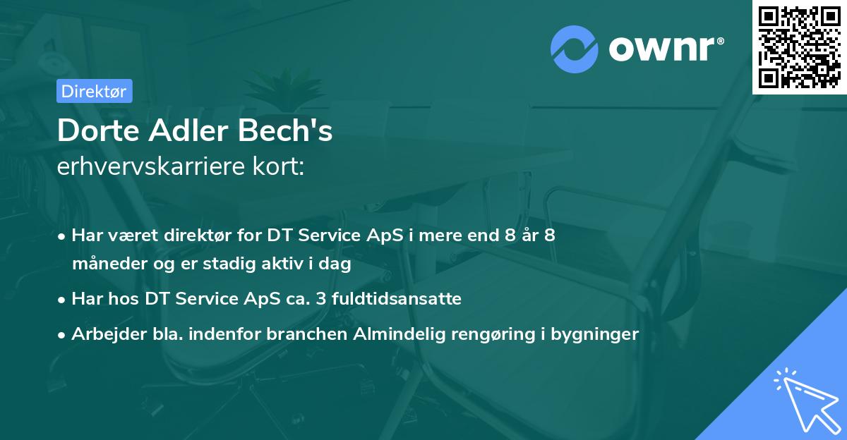 Dorte Adler Bech's erhvervskarriere kort