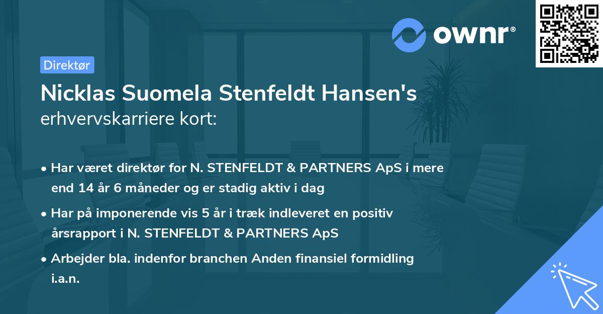 Nicklas Suomela Stenfeldt Hansen's erhvervskarriere kort