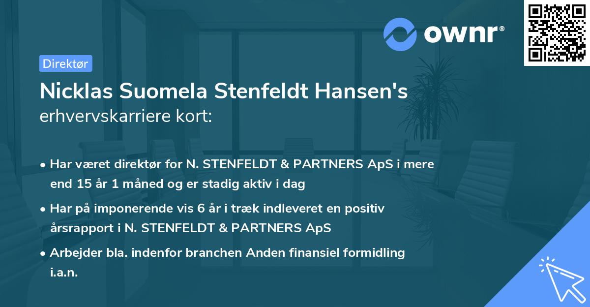 Nicklas Suomela Stenfeldt Hansen's erhvervskarriere kort