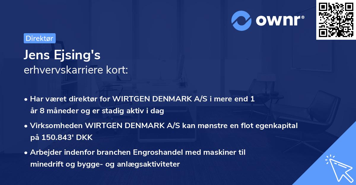 Jens Ejsing's erhvervskarriere kort