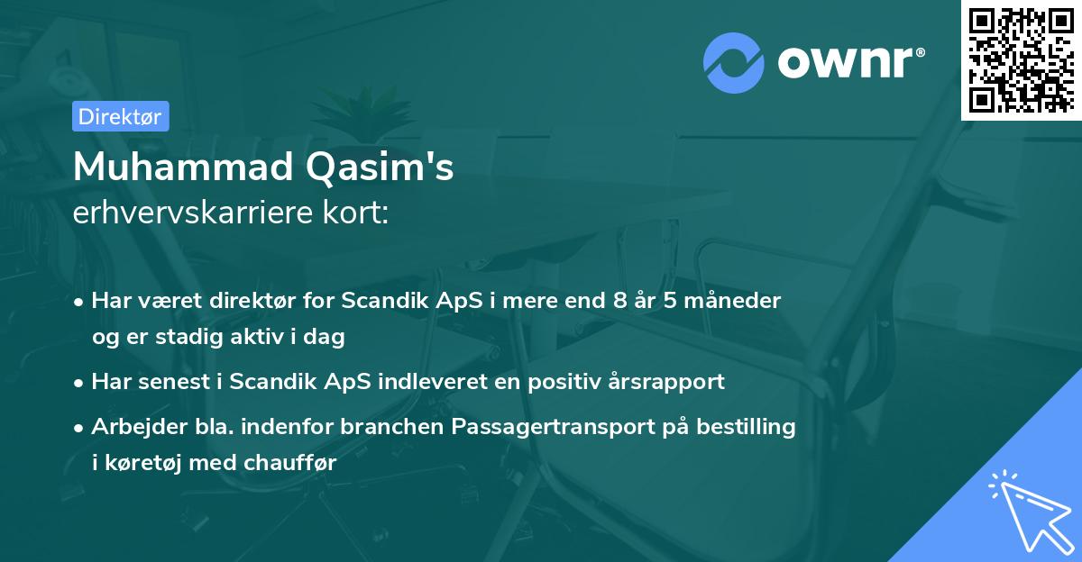 Muhammad Qasim's erhvervskarriere kort