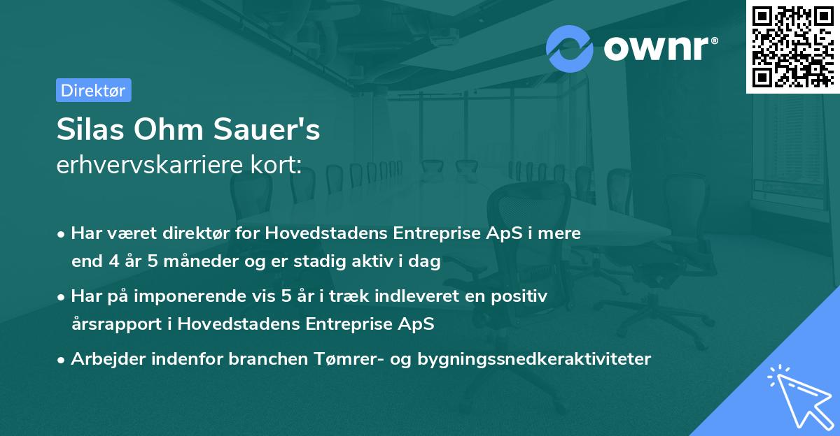 Silas Ohm Sauer's erhvervskarriere kort