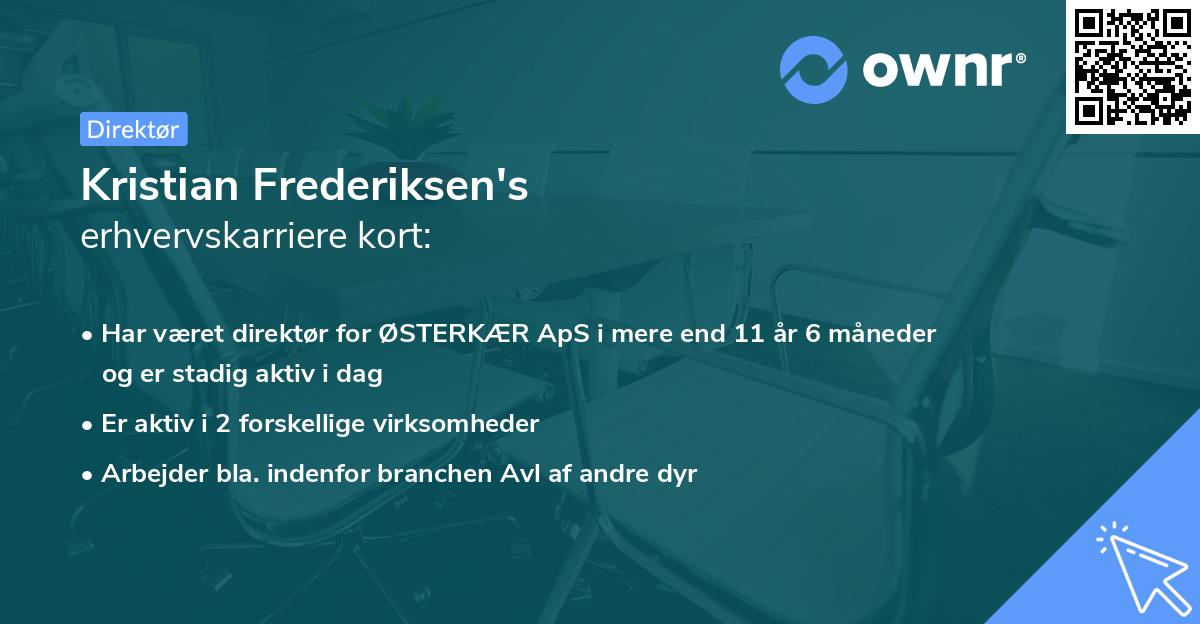 Kristian Frederiksen's erhvervskarriere kort