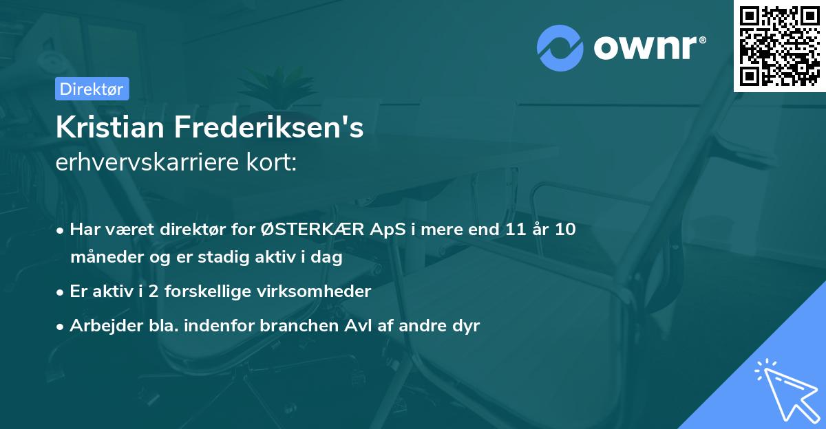 Kristian Frederiksen's erhvervskarriere kort