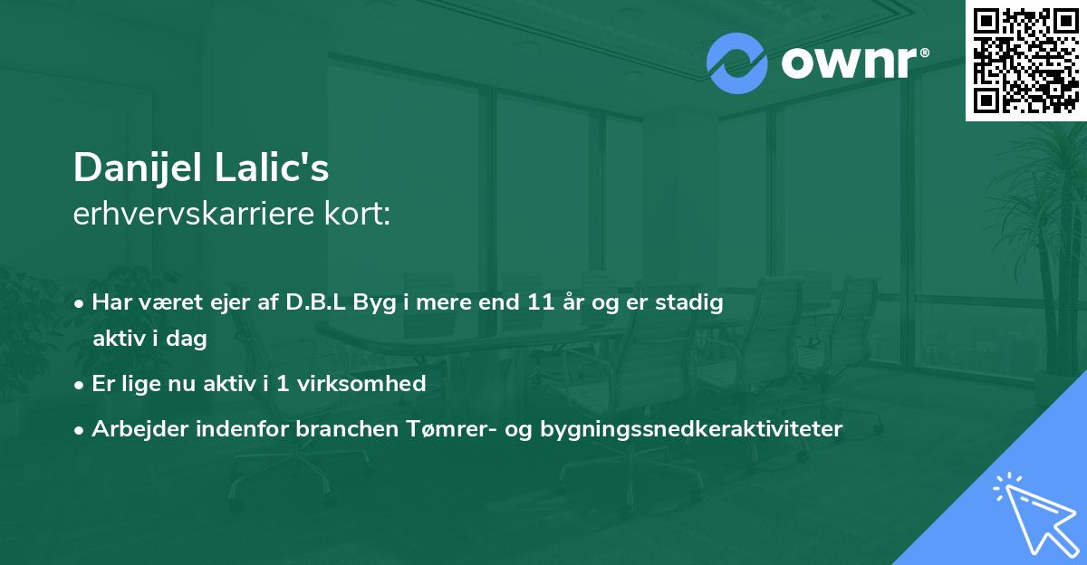 Danijel Lalic's erhvervskarriere kort