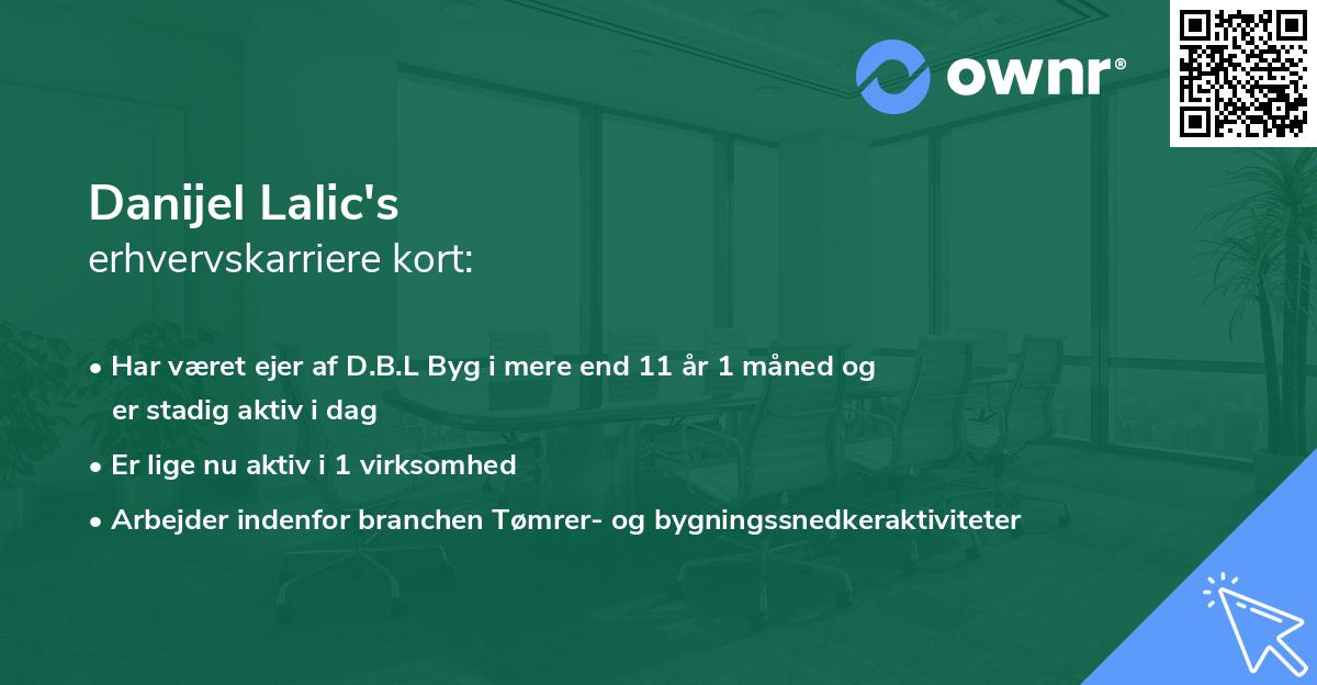 Danijel Lalic's erhvervskarriere kort