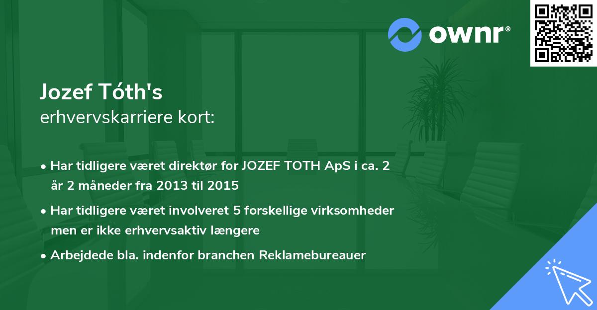 Jozef Tóth's erhvervskarriere kort