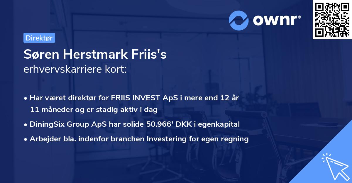Søren Herstmark Friis's erhvervskarriere kort