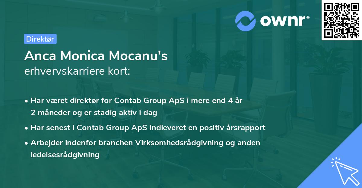 Anca Monica Mocanu's erhvervskarriere kort
