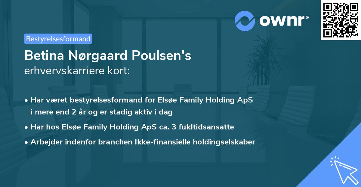 Betina Nørgaard Poulsen's erhvervskarriere kort