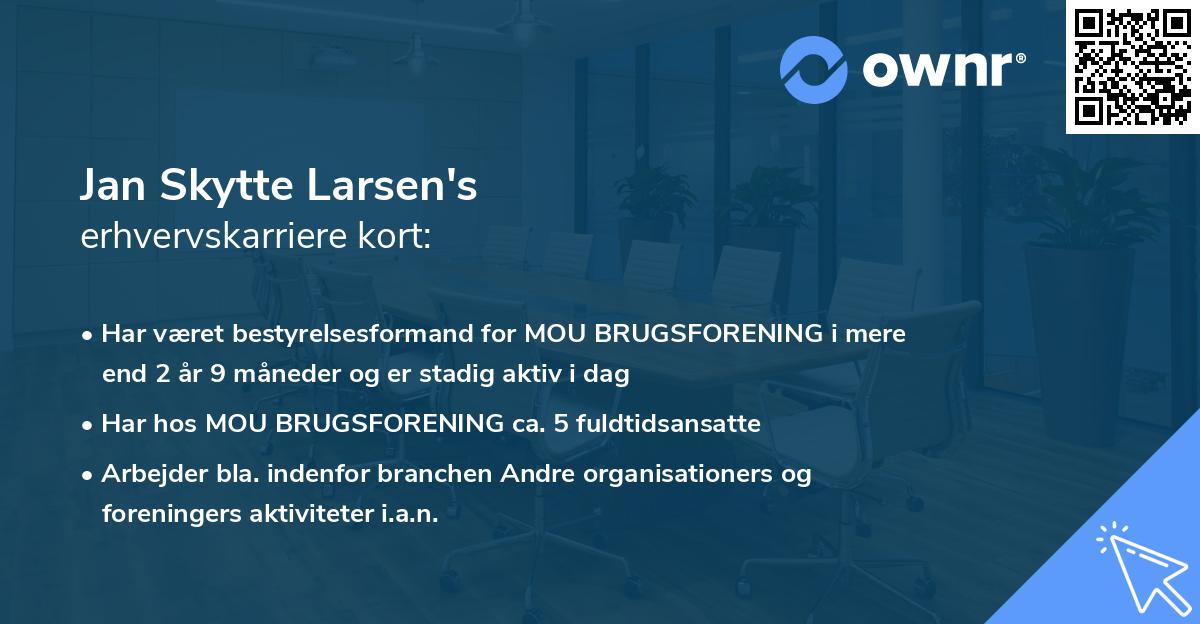 Jan Skytte Larsen's erhvervskarriere kort
