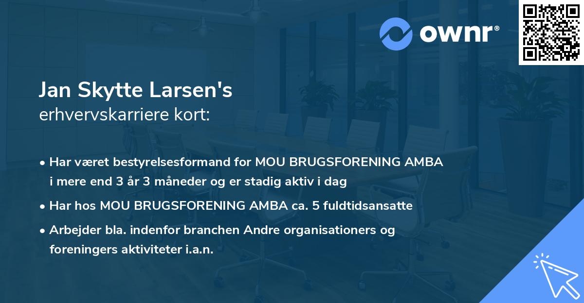 Jan Skytte Larsen's erhvervskarriere kort