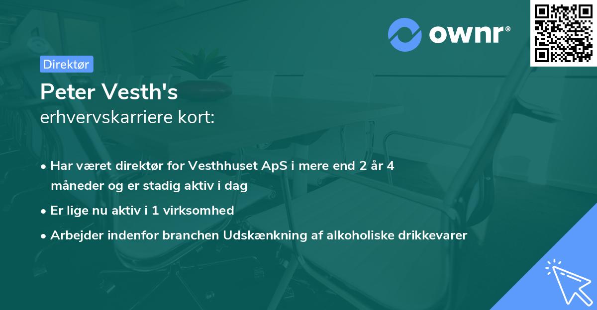 Peter Vesth's erhvervskarriere kort