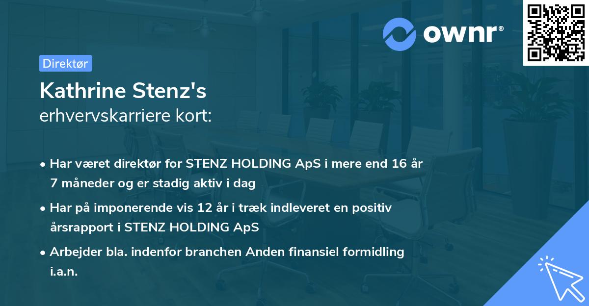 Kathrine Stenz's erhvervskarriere kort