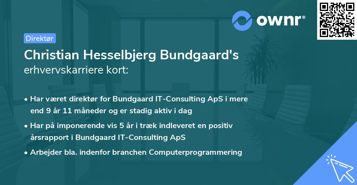 Christian Hesselbjerg Bundgaard's erhvervskarriere kort