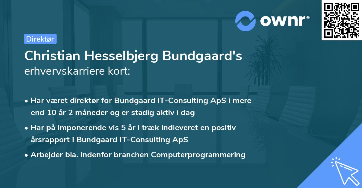 Christian Hesselbjerg Bundgaard's erhvervskarriere kort