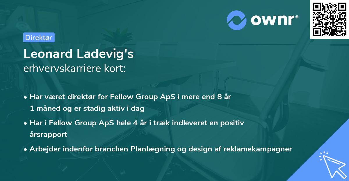 Leonard Ladevig's erhvervskarriere kort