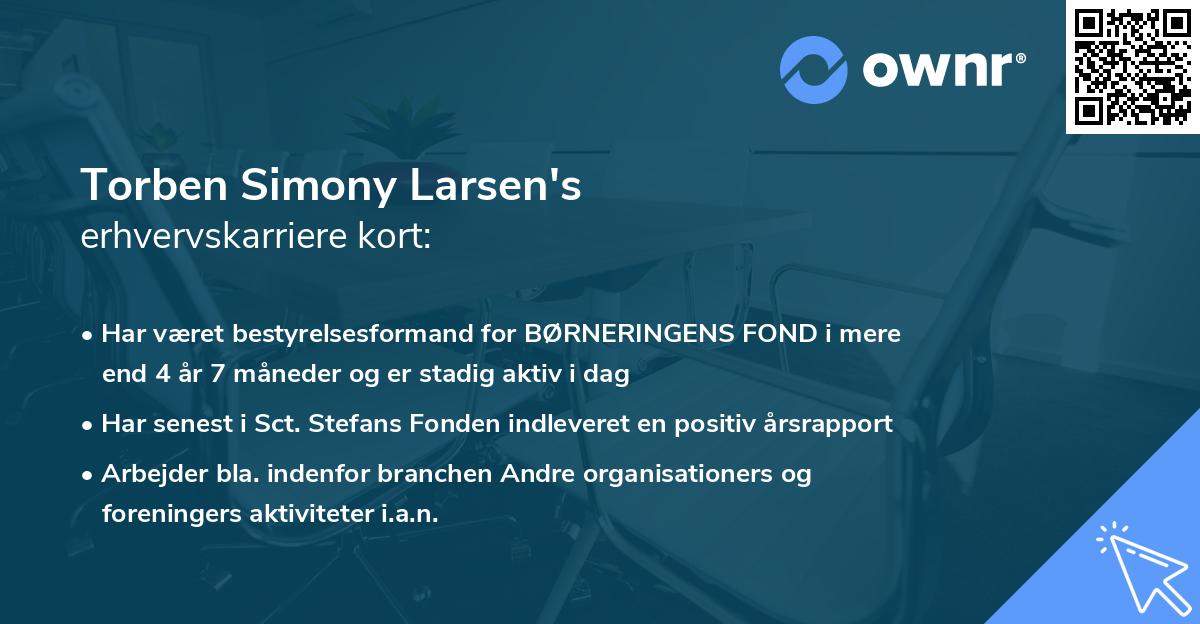Torben Simony Larsen's erhvervskarriere kort