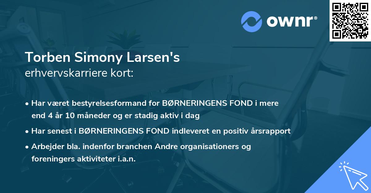 Torben Simony Larsen's erhvervskarriere kort