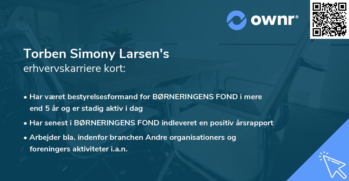Torben Simony Larsen's erhvervskarriere kort