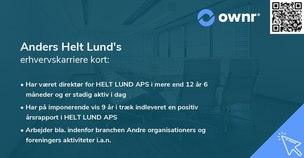 Anders Helt Lund's erhvervskarriere kort