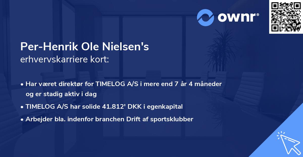 Per-Henrik Ole Nielsen's erhvervskarriere kort