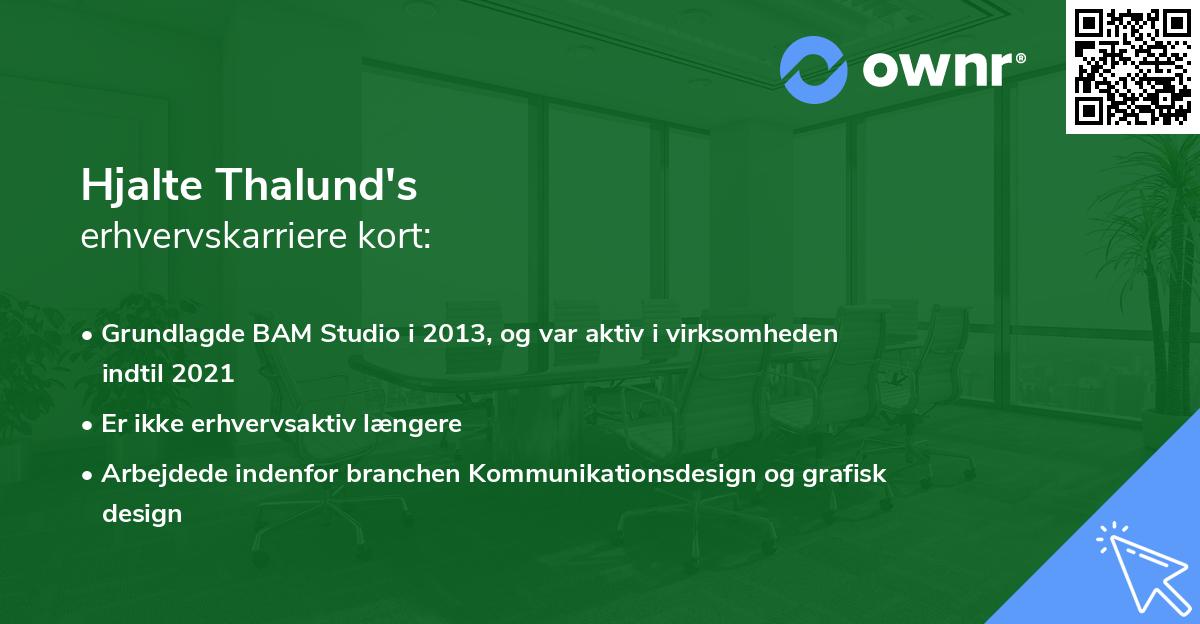 Hjalte Thalund's erhvervskarriere kort