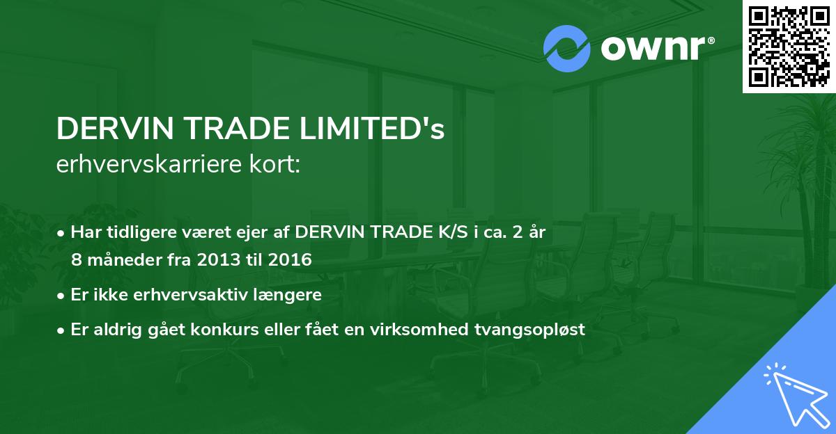DERVIN TRADE LIMITED's erhvervskarriere kort