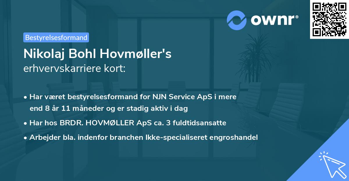 Nikolaj Bohl Hovmøller's erhvervskarriere kort