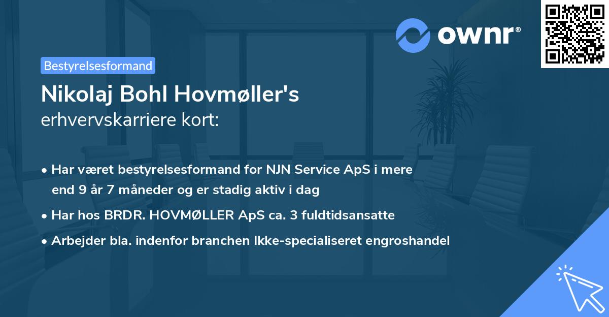 Nikolaj Bohl Hovmøller's erhvervskarriere kort