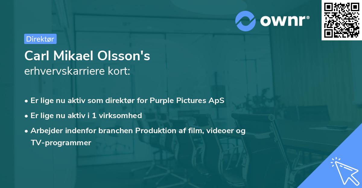 Carl Mikael Olsson's erhvervskarriere kort