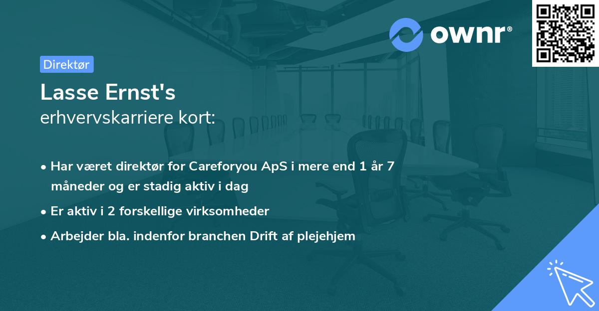 Lasse Ernst's erhvervskarriere kort