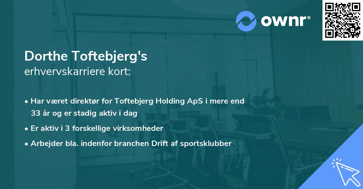 Dorthe Toftebjerg's erhvervskarriere kort
